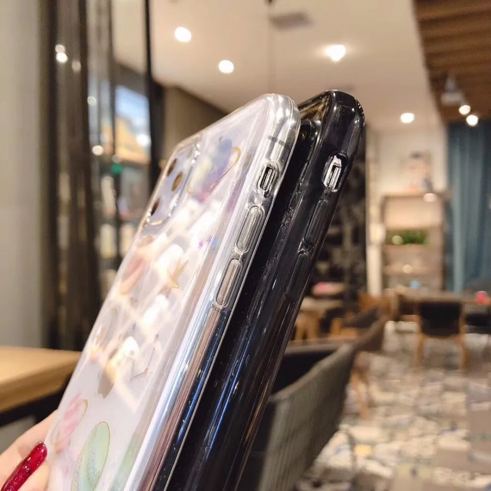 Лак Блеск Bling луна звезды планета чехол для телефона для iphone 11 11Pro Max XS Max XR X 6S 6 7 8 Plus задняя крышка Чехлы с принтом из мультфильма