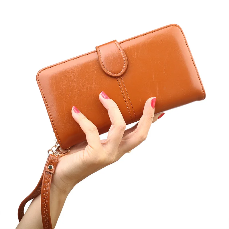 Новинка 2020 Женский кошелек на каждый день Одноцветный с пряжкой застежке большая