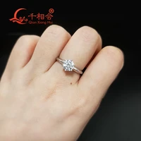 1ct 6 5mm moissanite classic 6 prong set 925 silver engagement wedding ring