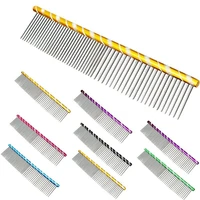 pet comb stainless steel metal straight comb beauty comb is durable and non corrosive