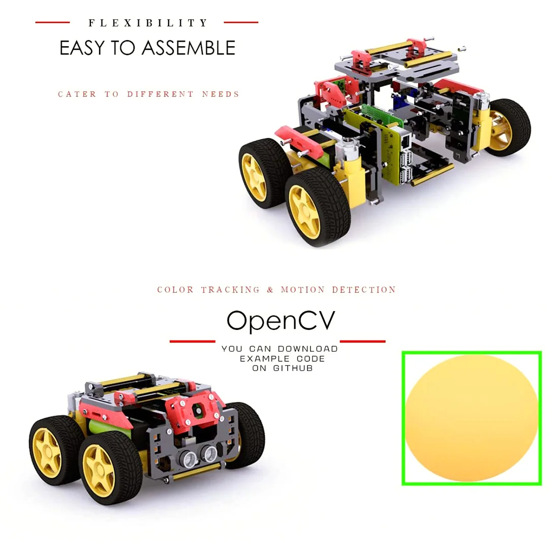 Adeept Амб 4WD WiFi умный робот автомобиль комплект DIY Kit с OpenCV отслеживать цели передача