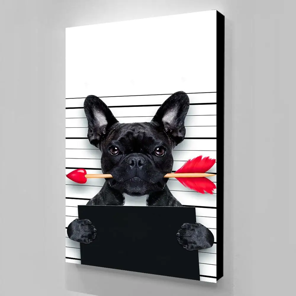 Настенные художественные плакаты с забавной собакой холст печатные
