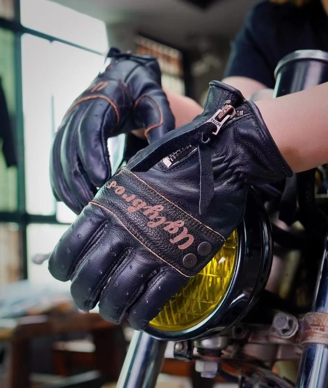 Мужские мотоциклетные винтажные кожаные перчатки Kev облицованная одежда-стойкие