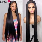 Парик kкад 3036-дюймовый с прямыми косточками, парик с застежкой 4x4, бразильские парики с предварительно выщипанными кружевами, передние длинные парики из человеческих волос для женщин