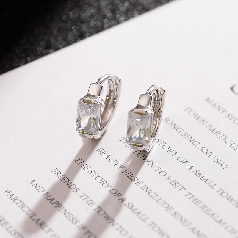 Женские простые квадратные серьги гвоздики MAIKALE золотистые/серебристый цвет ААА