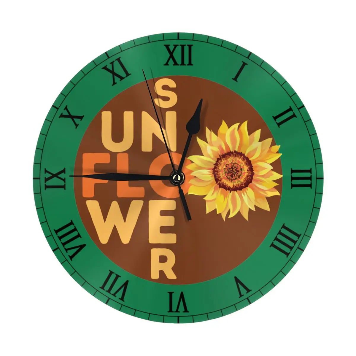 10inchSUNFLOWER Подсолнух круглые Настенные часы тихие и нетикные настенные для