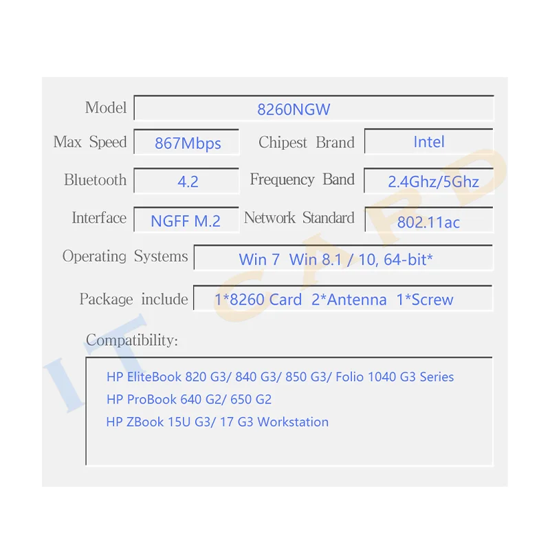 Двухдиапазонная 2 4 ГГц/5 ГГц Intel Wireless-AC 8260 8260NGW 867 Мбит/с Wifi Карта BT NGFF M.2 802.11ac