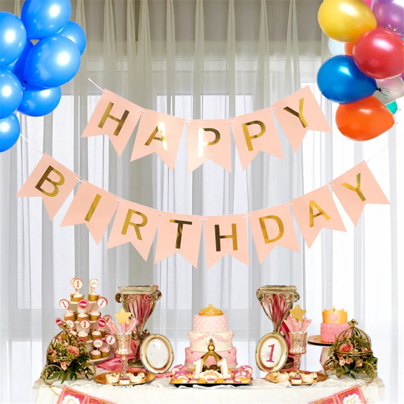 1 Набор С Днем Рождения баннер тематика для детского праздника украшение дня