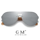 Мужские солнцезащитные очки без оправы GM, винтажные поляризационные очки с плоскими линзами, квадратной оправой и деревянной коробкой, S2251