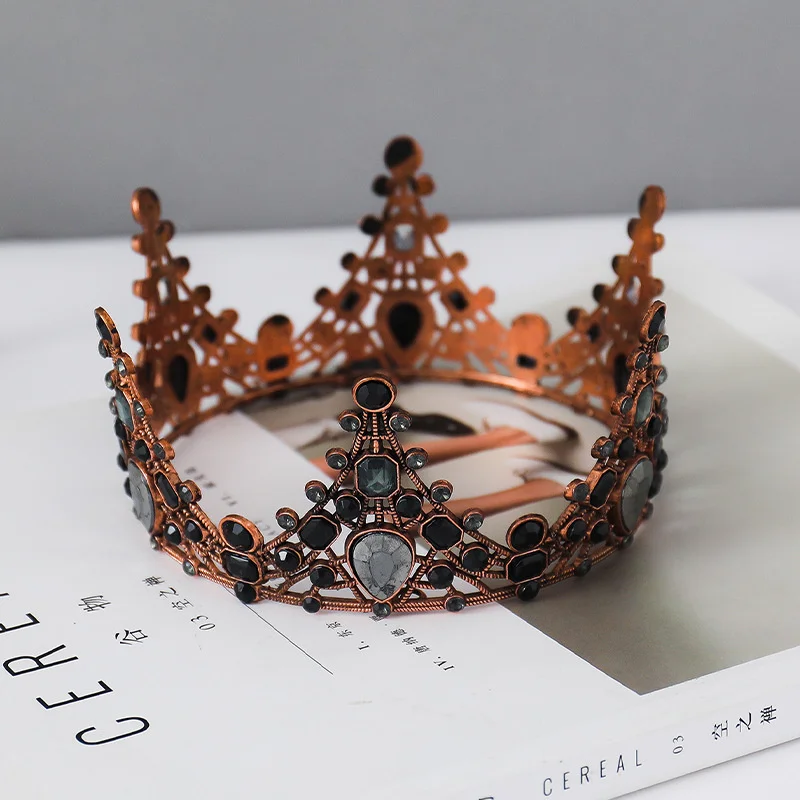 

Baroque crown cake decoration handmade alloy bride black crown headdress baking fashion jewelry lolita hair accessories