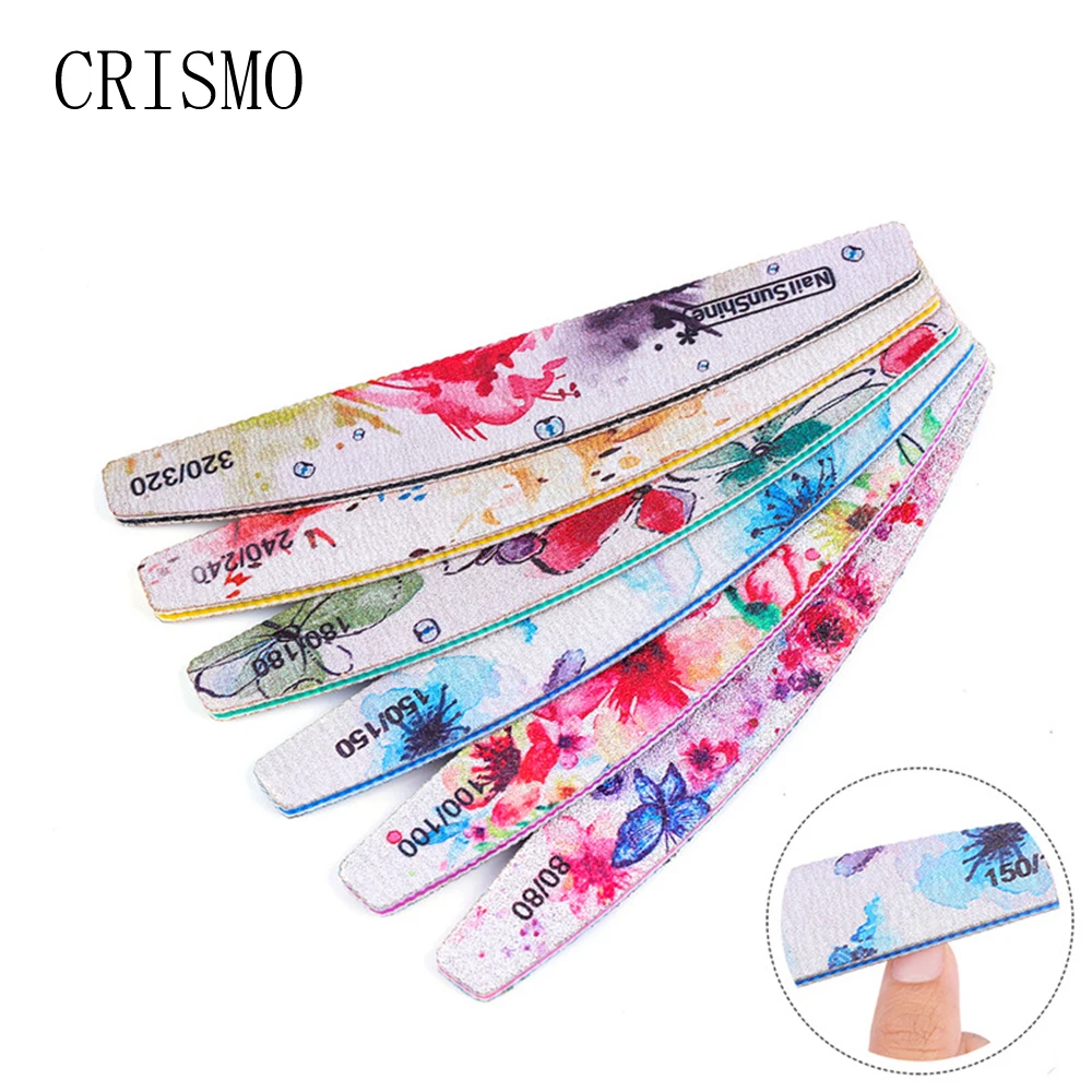

Пилка для ногтей CRISMO цветная, 6 шт./лот, половинчатая луна