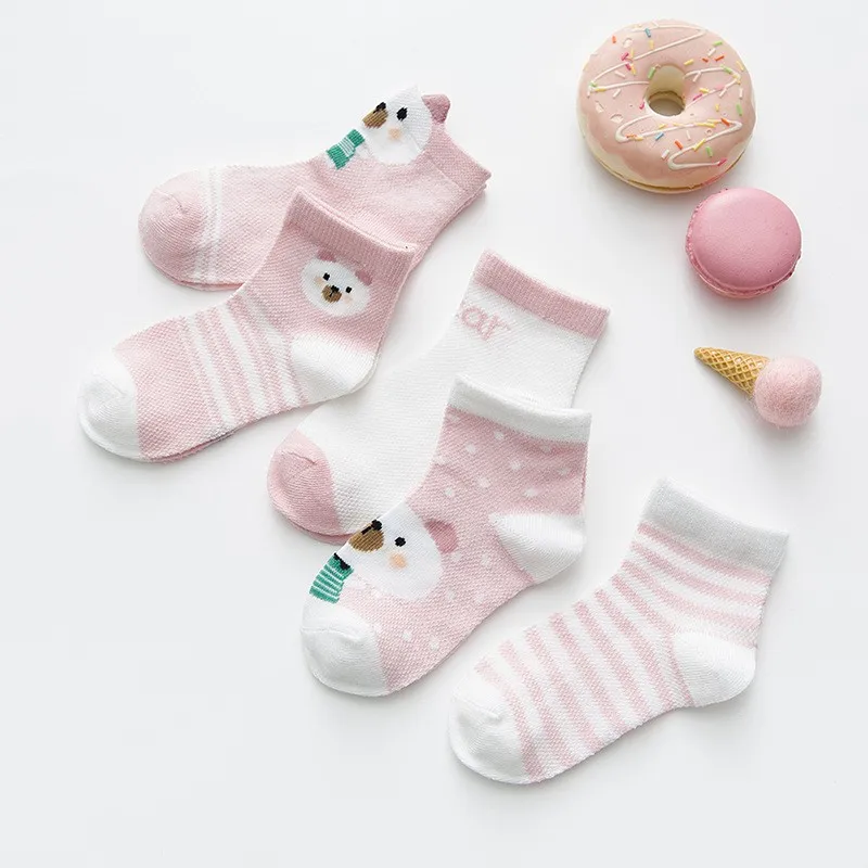 5Pairs/lot 0-3Y Infant Baby Socks Baby Socks for Boys Girls Cotton Mesh Newborn Toddler First Walkers Baby Clothes Accessories
