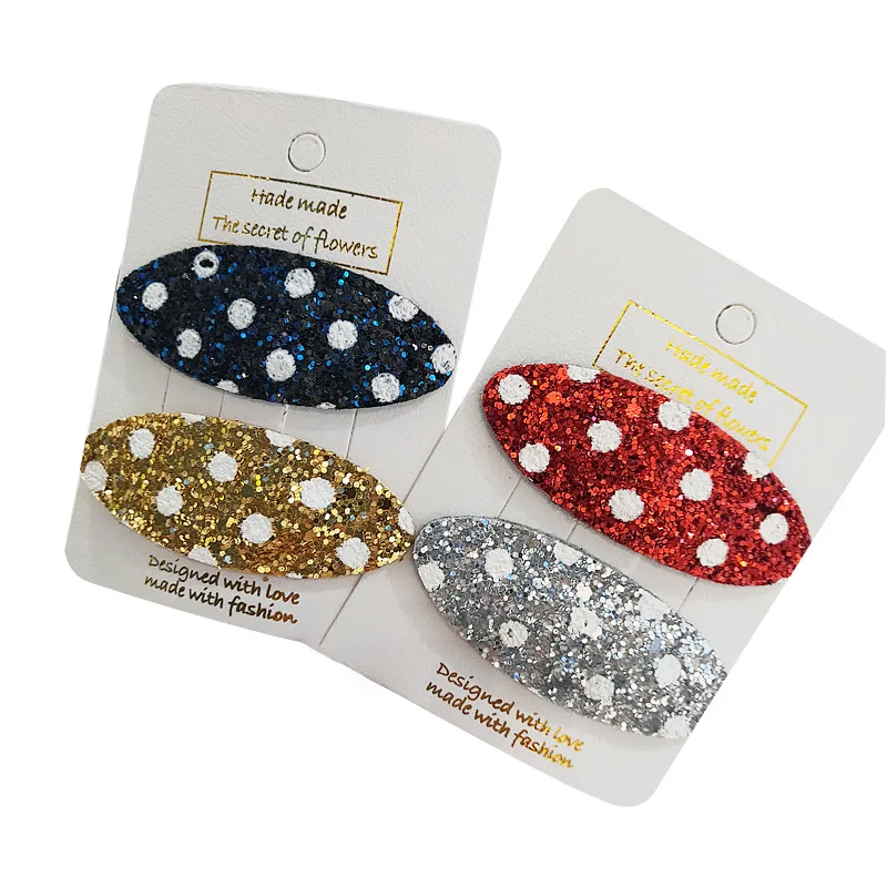 Корейская версия креативная детская заколка новинка расшитая блестками в белый