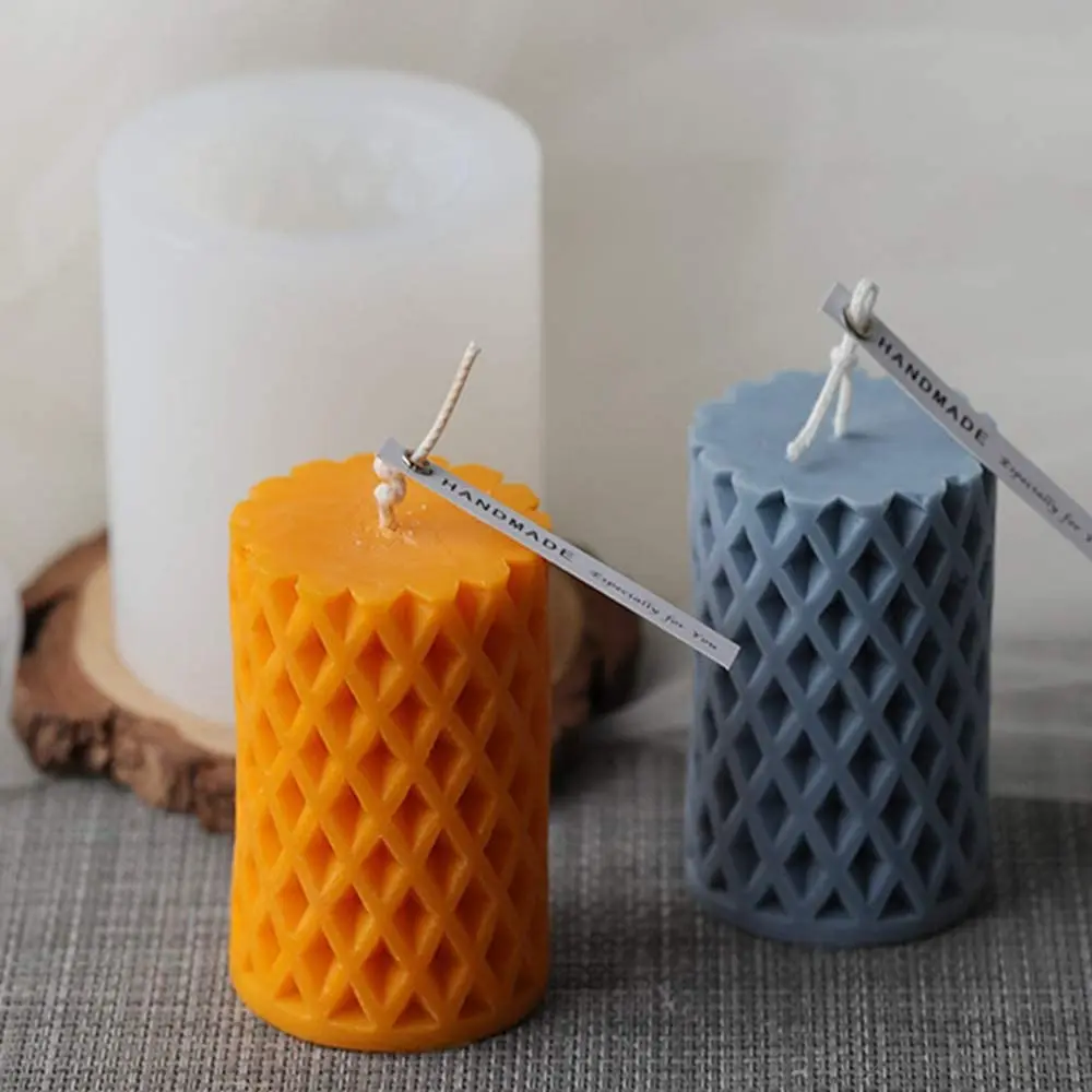

Mesh Cylindrical Candle Mold DIY Candle Aromatherapy Mould Silicone Mold Handmade Soap Mold Silicone Crafts Art Supplies Moulds