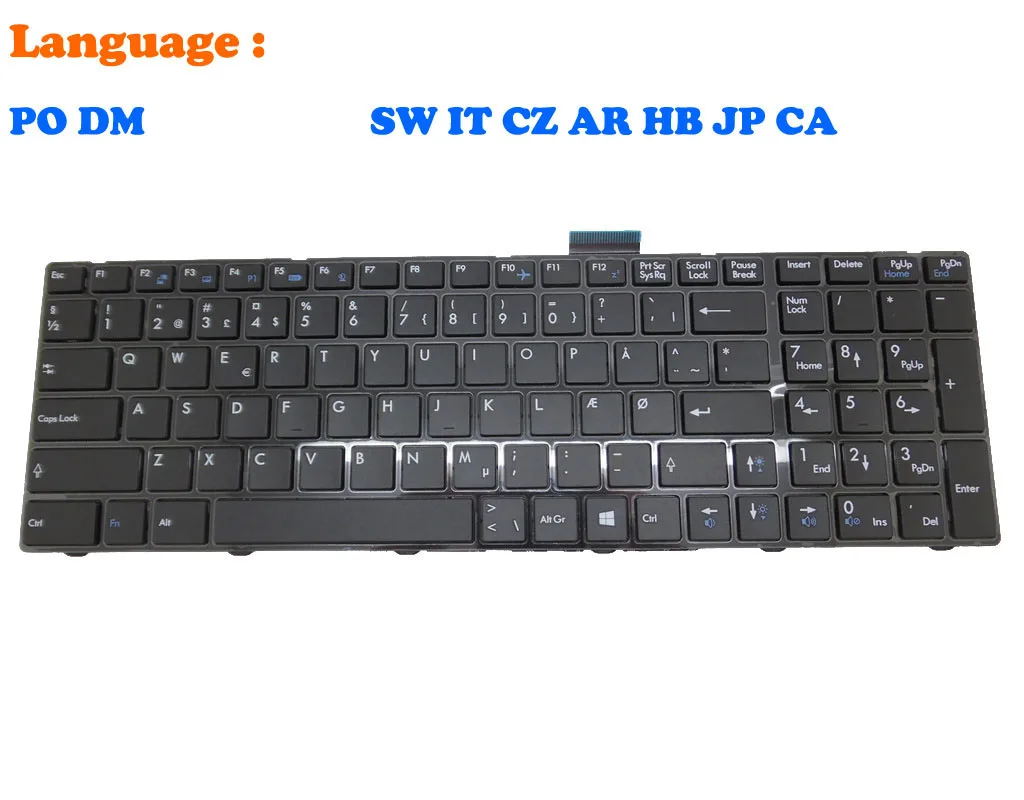 PO DM CA электронная клавиатура для MSI CR60 CR70 CR61 от 0 месяцев до 2 м 3M CX61 0NC 0ND 0NE 0NF 0OD 0OL 2OC