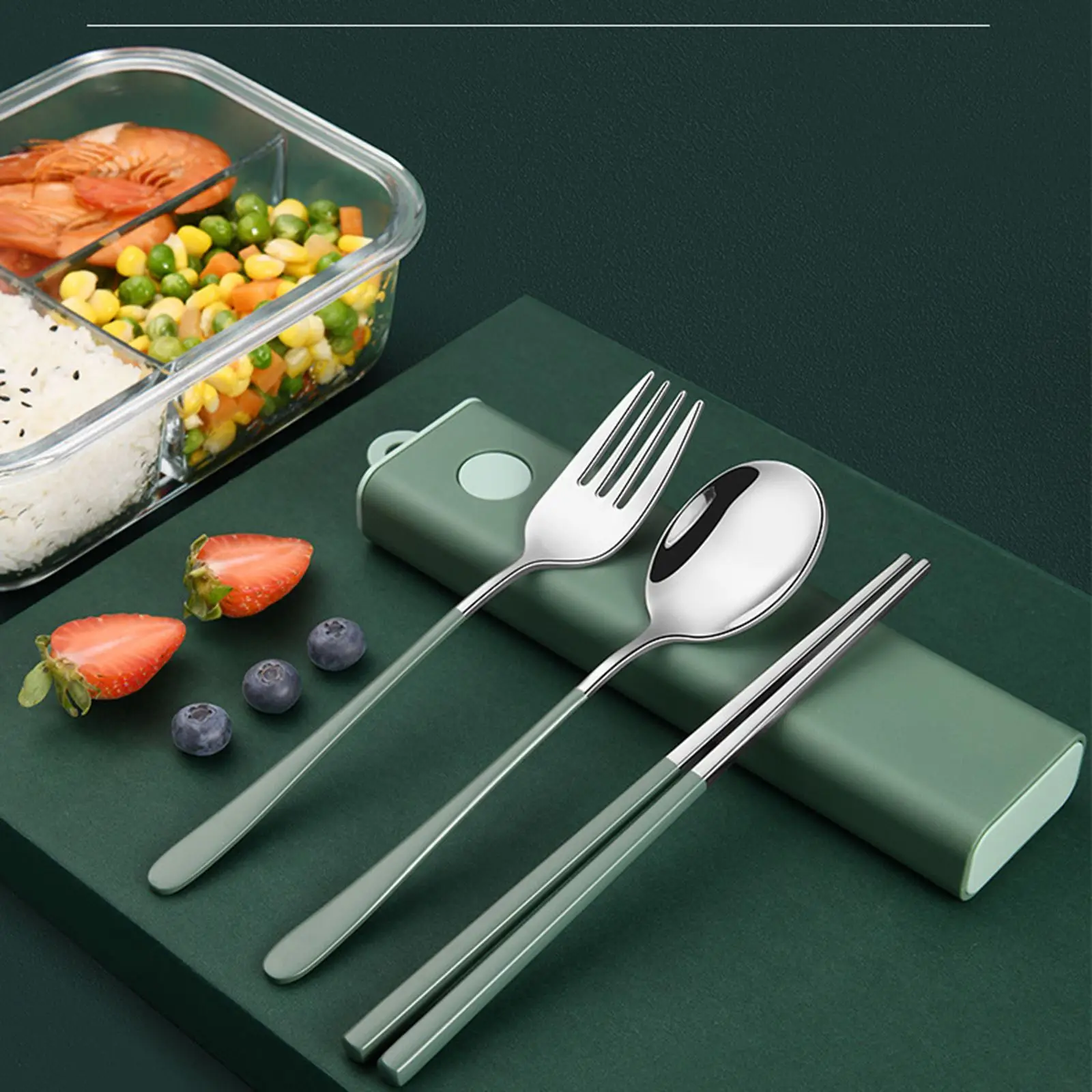 Дорожная посуда портативный набор многоразовых столовых приборов из