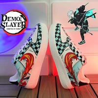 demon slayer shoes anime men sneakers leather rubber low top tanjiro shoes men casual lace up tenis masculino zapatillas mujer