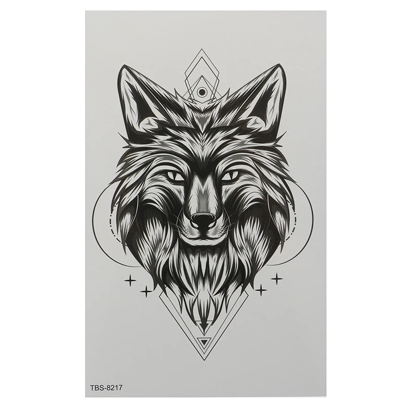 Водонепроницаемый временная татуировка Стикеры Дракон Wing Креста флеш-тату волк