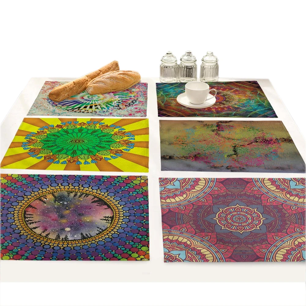 Подставки для напитков Datura Мандала с цветочным принтом подставки кофейные