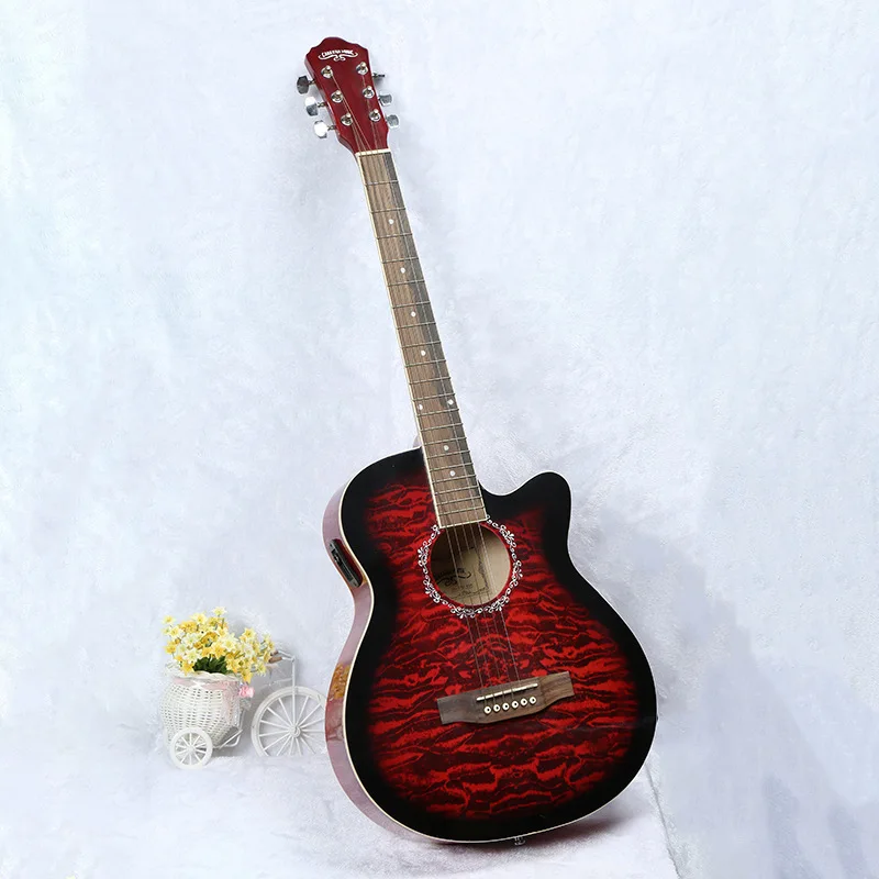 39 дюймовая электрическая гитара Хрустальная деревянная бас панель для взрослых