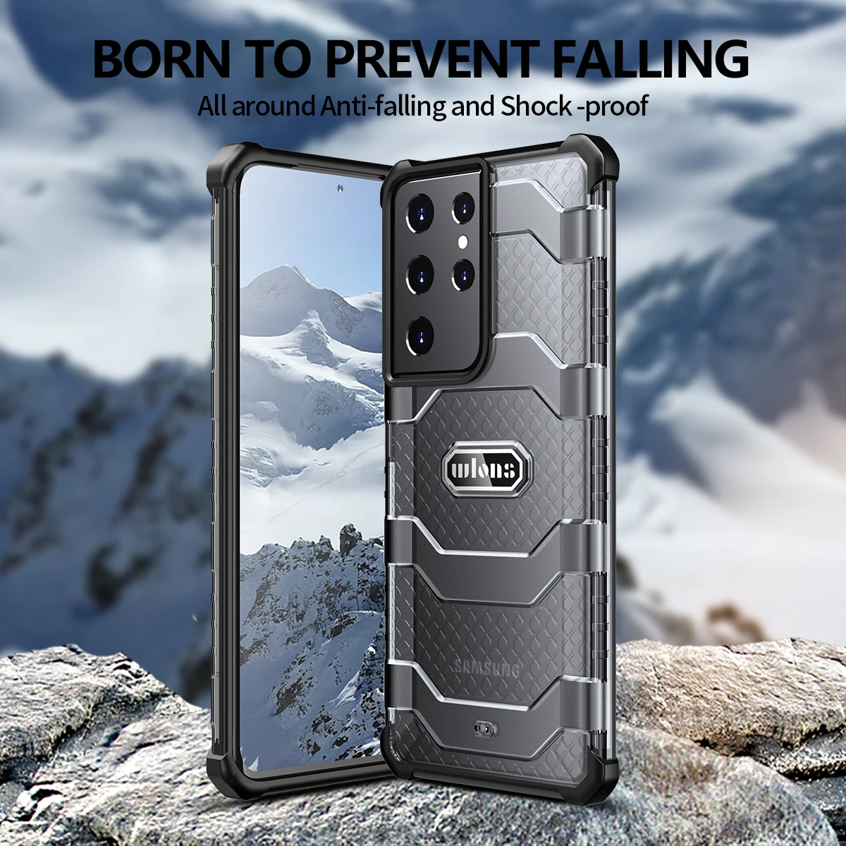 

Wlons Military Rugged Armor Case for Samsung Galaxy S21 Note 20 S20 FE Ultra Plus S20+ S21+ 5G Drop-tested Protection Cover