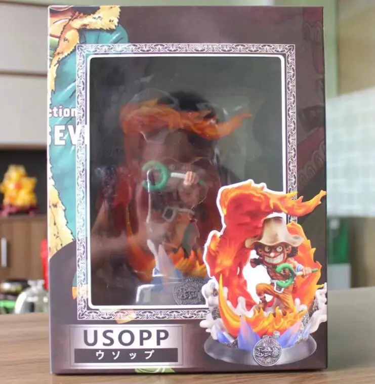 Usopp with box Аниме one piece GK gear четвёртый Луффи Зоро игрушки Санджи и нами Робин Чоппер ПВХ фигурка коллекция моделей Игрушек - Цвет: Usopp with box