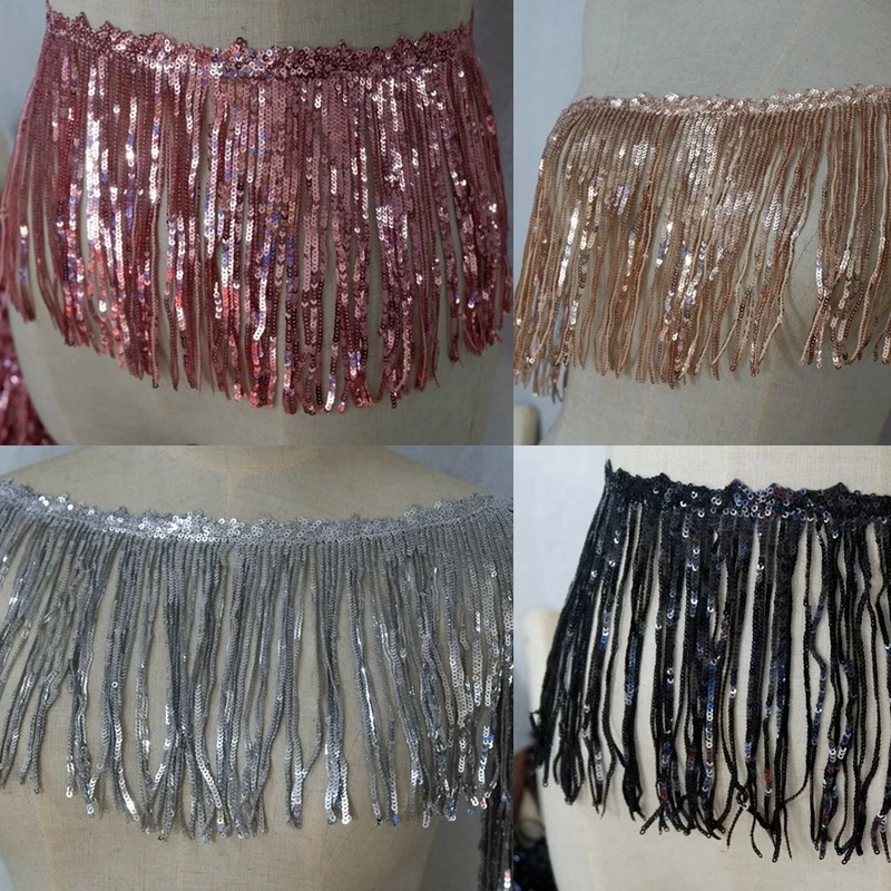 

17cm wide high-quality sequins long tassel ethnic style clothing performance clothing home accessories