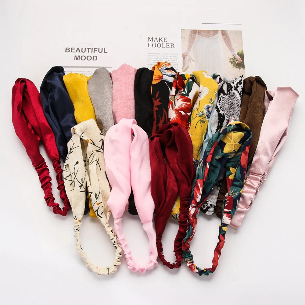 Эластичная Повязка на голову в стиле бохо с цветочным принтом перекрестная