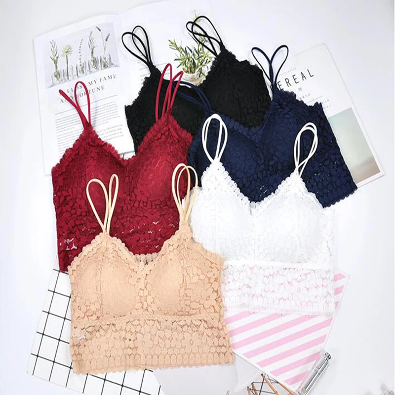 Women's Bra New Arrival Women Push Up Wireless Lace Top Plus Size Bralette Underwear Lingerie Full Cup | Женская одежда