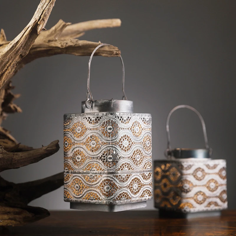 Винтаж лампа подсвечник полый узор подвесной светильник в стиле ретро
