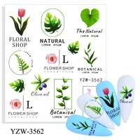 green nail sticker colorful plant small stickers and decals 3d diy leaf watermark sticker flowers nail stickers for nails