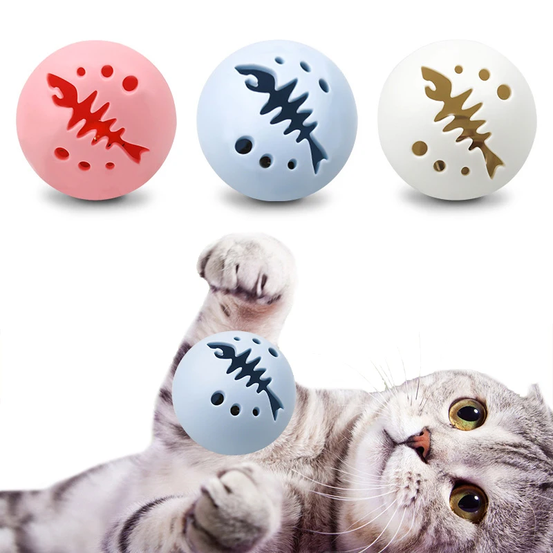 3 шт. игрушка для домашних животных кошек игровой мяч три цвета пластиковые