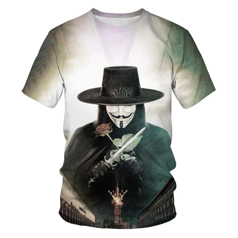 

Summer New Men's 3DT Shirt Mask Clown Men's T-shirt Fashion and Cool Casual Oversized T-shirt Couple Streetwear