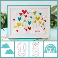 cutting dies and clear stamps clouds rainbow arch little heart curve sparkle track you are beautiful sentiments diy craft 2020
