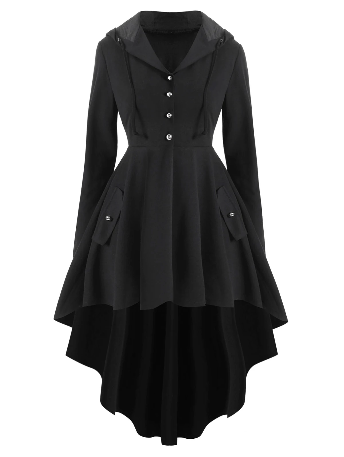 Женский Тренч с капюшоном ROSEGAL асимметричный однотонный плащ со шнуровкой и