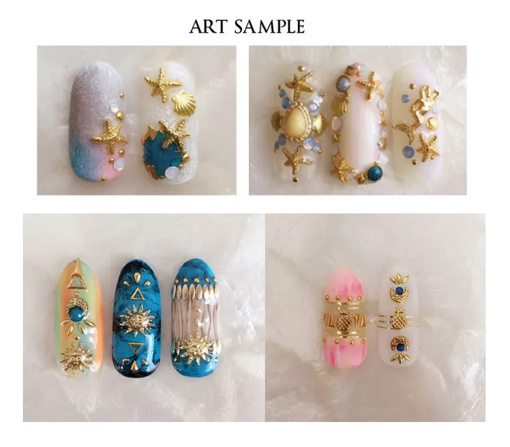 

2000 шт./лот милые золотые серебряные заклепки ракушки для дизайна ногтей металлические украшения из сплава 3D украшения для ногтей