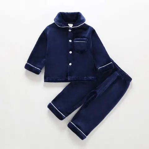 

New 2020 Winter Sleepwear Clothes Sets For Boys Fashion Flannel Girls Children Suits Outerwear Kids Thick Warm 2pcs Set W987