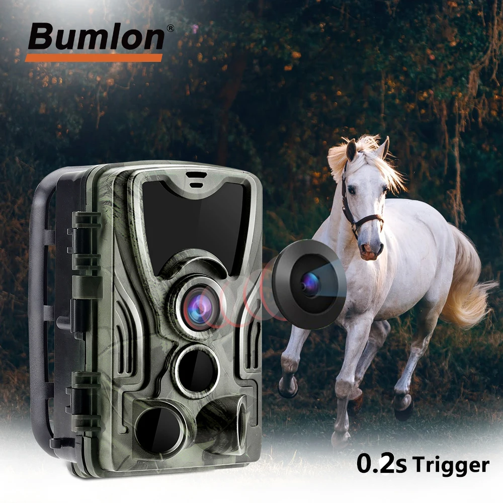 

Охотничья фотоловушка HC801A с инфракрасным ночным видением, Охотничья камера s 0,3 s с триггером для наружного наблюдения за дикой природой, наб...