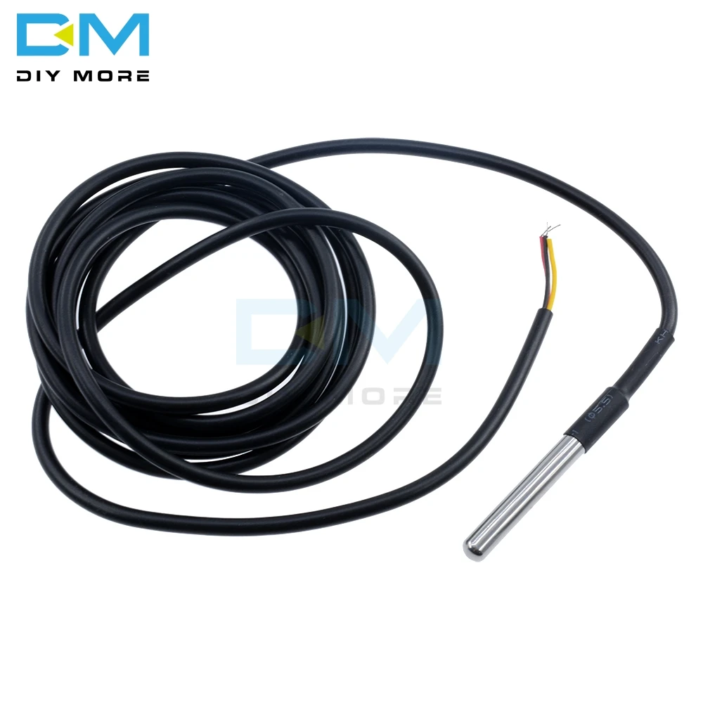 Цифровой датчик температуры DS18B20 водонепроницаемый щуп из нержавеющей стали 2 м