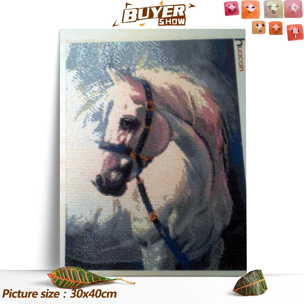 Huacan Алмазная вышивка Horse 5D DIY картина крестиком изображение мозаики стразами