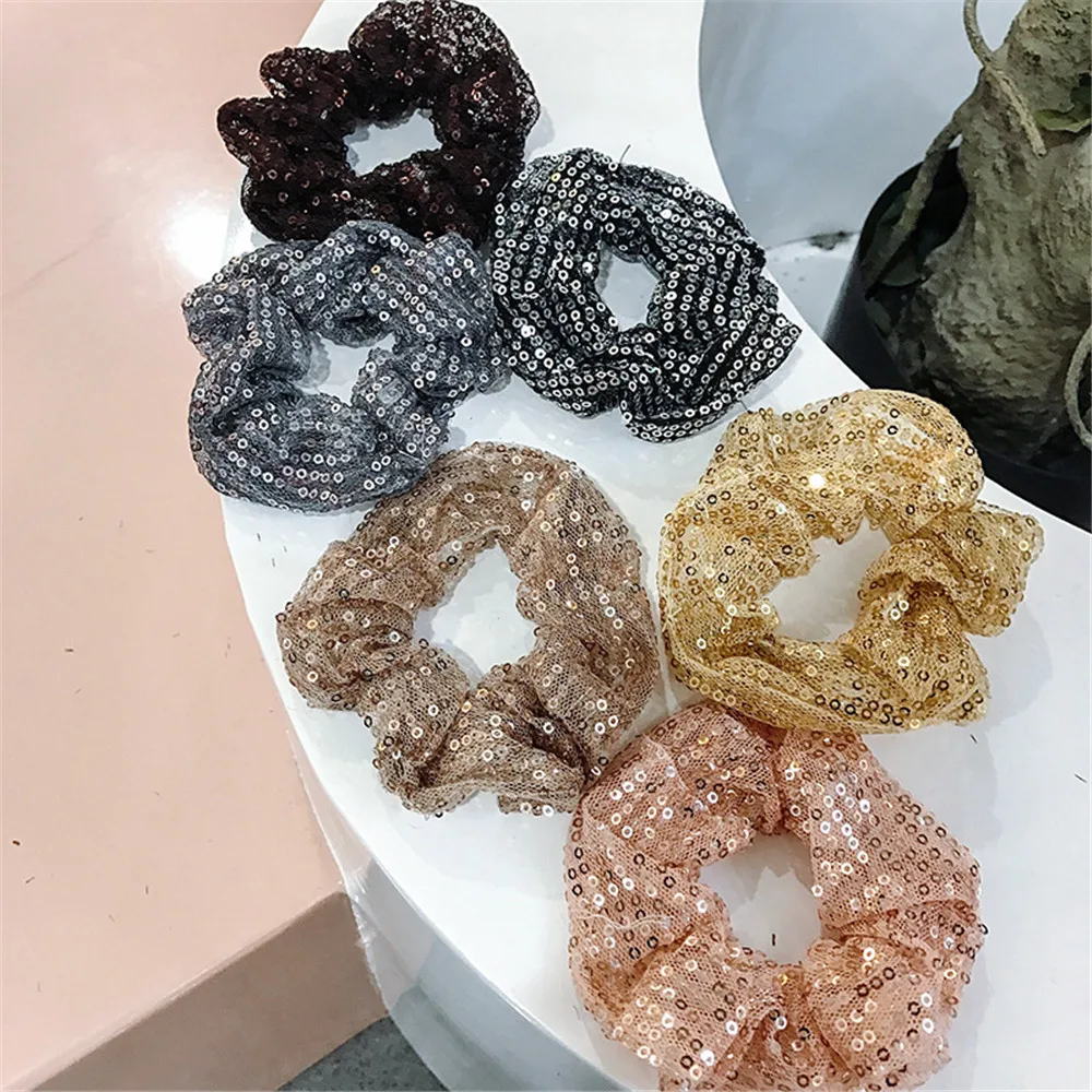 1 шт. ручная вязка двухкомпонентное тканевое кольцо для волос серебристо серого