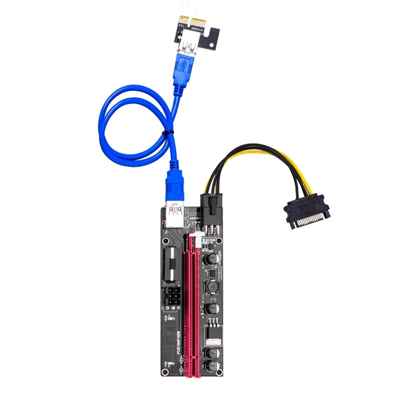 5 шт. Райзер Ver009 USB 3 0 Pci E Ver009S Express 1X 4X 8X 16X адаптер карта Sata кабель питания от 15Pin до 6