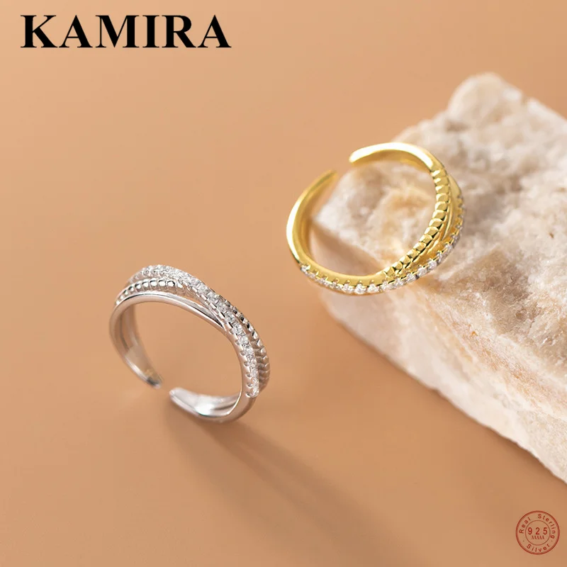 

Женское Открытое кольцо KAMIRA из серебра 925 пробы, с белым цирконом