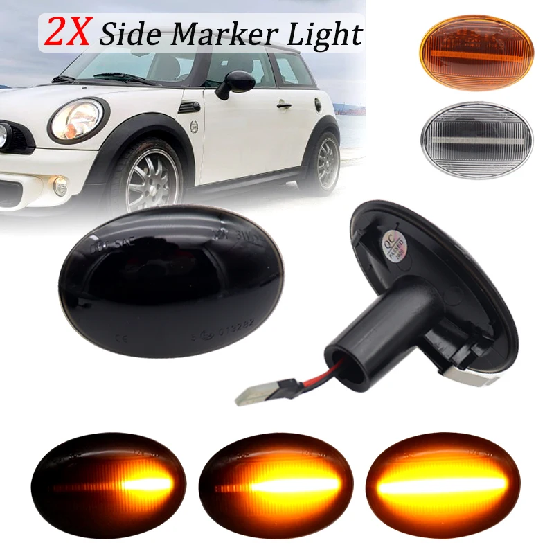 

2X 12V Car Flowing Side Repeater Lamp Dynamic LED Side Marker Light Indicator For BMW MINI Cooper R55 R56 R57 R58 R59 2007-2013