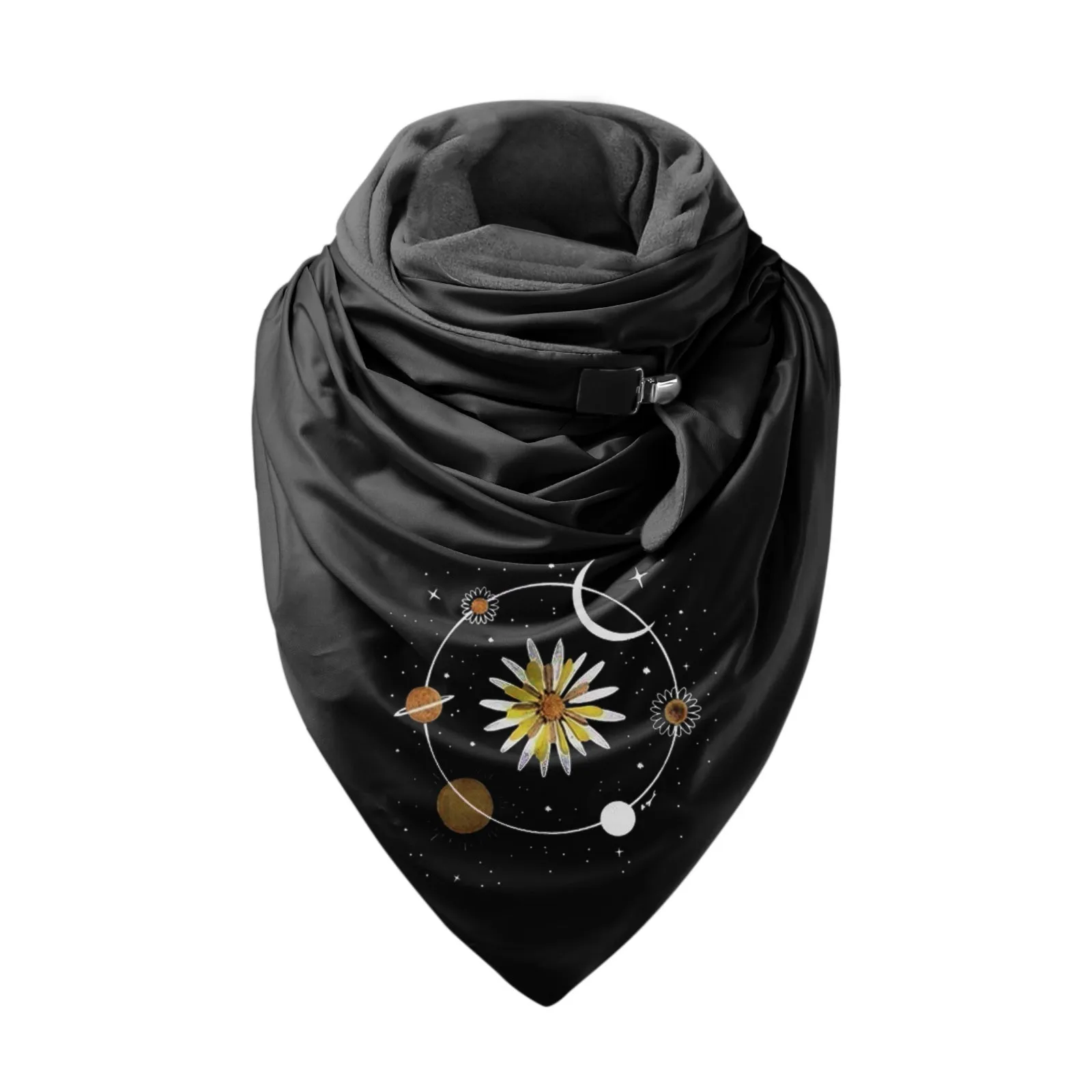 

Casual Women Winter Scarf Large Sized Scarves For Ladies Simple Retro Print Multi-purpose Scarf Shawl Button Foulard Шарф T6