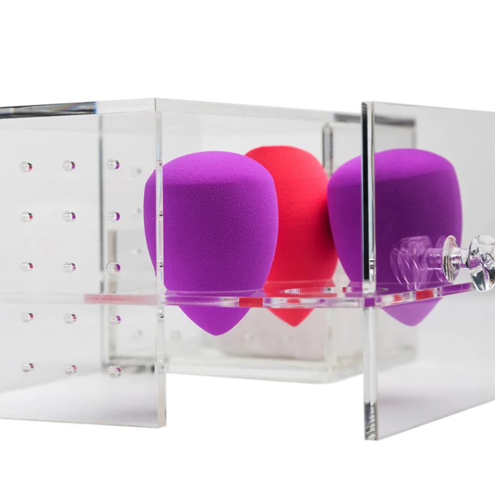 

1 Pc Facial Puff Storage Container Powder Puff Storage Holder (Transparent)