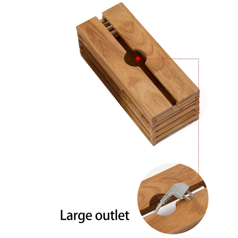 Купить Деревянная коробка для хранения зарядного кабеля, шнур питания, полоса питания, коробки, аккуратный стол, органайзер для детей, домашние Дом...