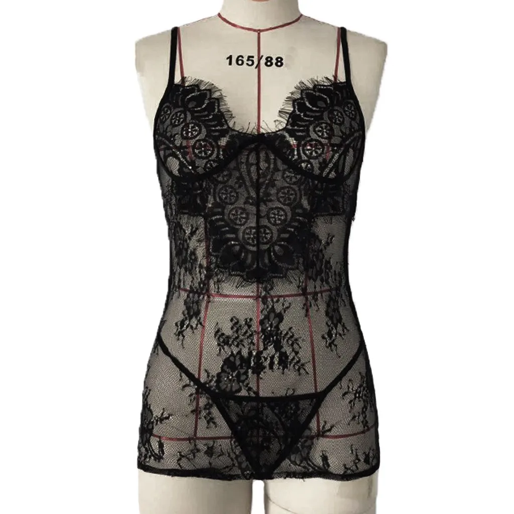 Женское нижнее белье сексуальное кружевное черное комплект стрингов одежда для