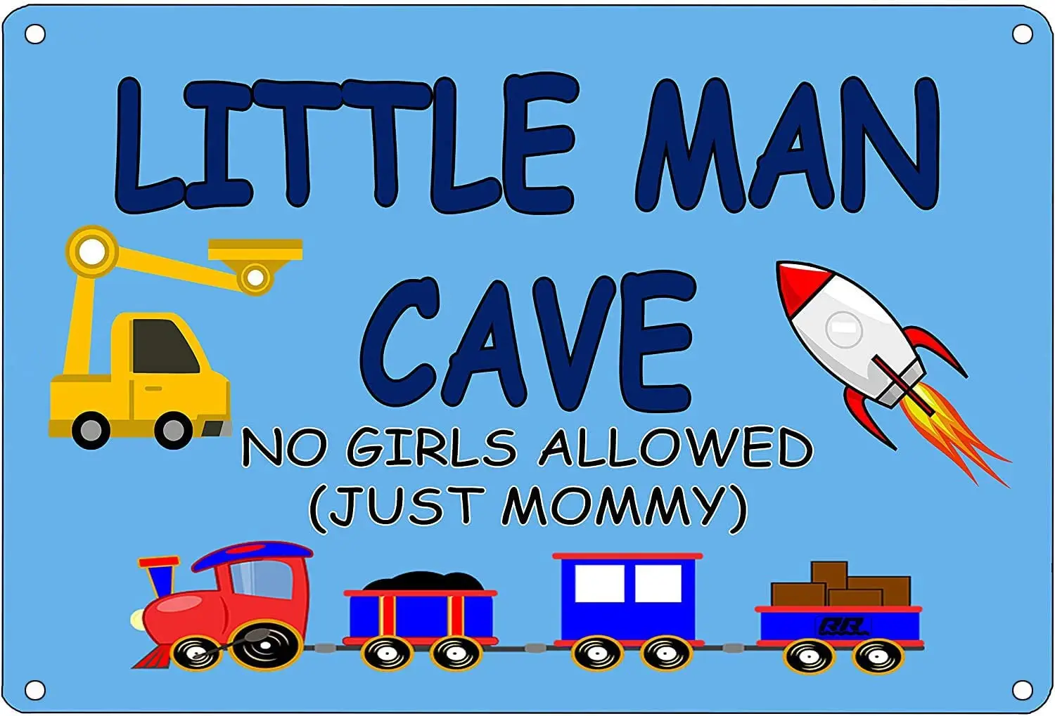 

Funny Boys Bedroom Door Sign Metal Tin Sign Wall Decor Little Man Cave No Girls Allowed Just Mommy