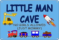 funny boys bedroom door sign metal tin sign wall decor little man cave no girls allowed just mommy